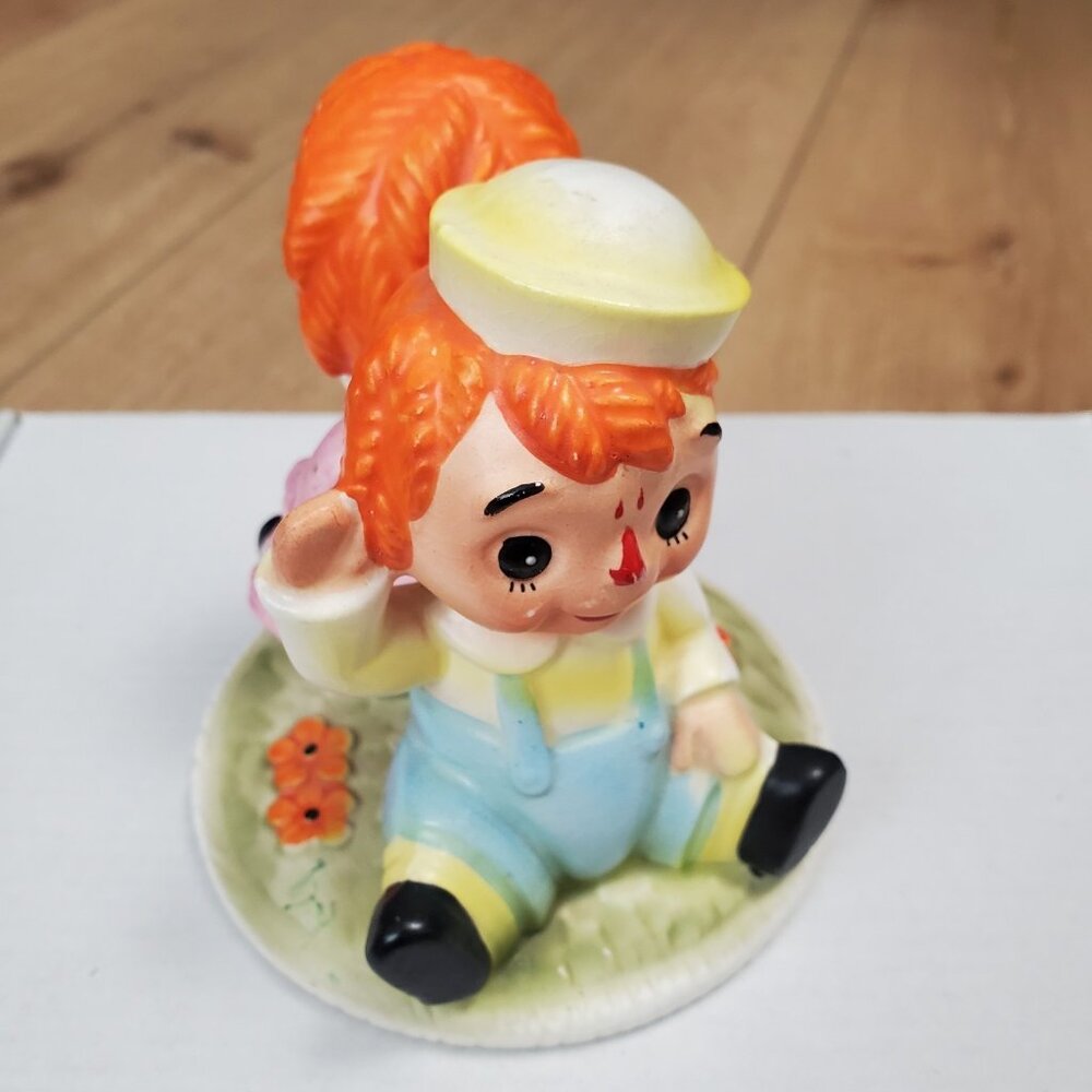 Vintage RAGGEDY ANN & ANDY Music Box TOP ONLY Replacement Japan This Old Man